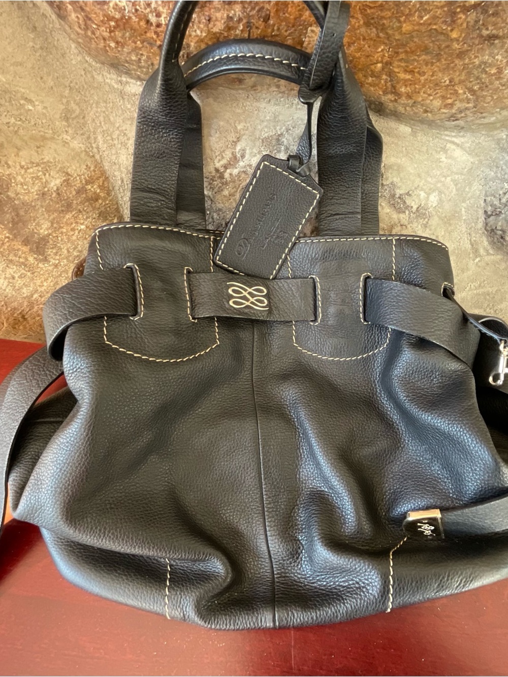 Lancel Leather Tote with Gold Hardware